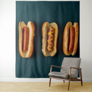 Hot Dogs and Buns Wandteppich