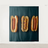 Hot Dogs and Buns Wandteppich (Vorderseite)