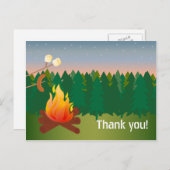Hot Dogs and S'mores Campfire Vielen Dank Postkarte (Vorne/Hinten)