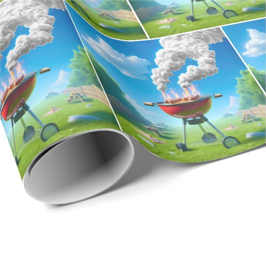 Hot Dogs auf GRILLEN Grill Geschenkpapier (Rolleneckpunkt)