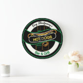 Hot Dogs & Ber Bar & Grill Wall Clock Große Wanduhr (Zuhause)