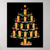 Hot Dogs Christmas Tree Lights Funny Fast Food Hot Poster (Vorne)