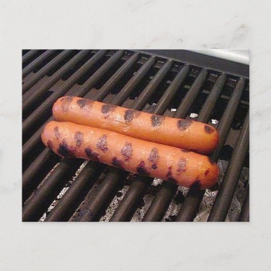 Hot Dogs, gegrillt Postkarte (Vorderseite)