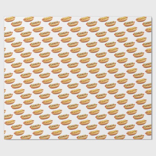 Hot Dogs on White Geschenkpapier (Flach)