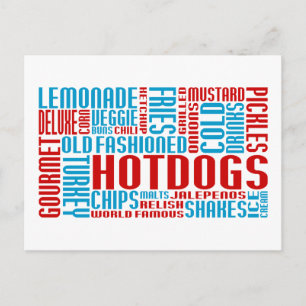 Hot Dogs Plauderei Postkarte