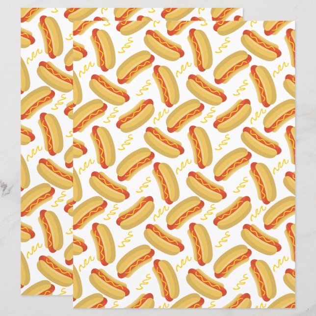 Hot Dogs Scrapbook Paper (Vorne/Hinten)