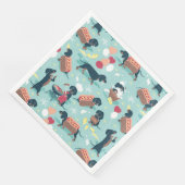 Hot dogs und Limonade Summer Dackel Serviette (Ecke)