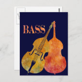 Hot Double Bass Postkarte (Vorne/Hinten)