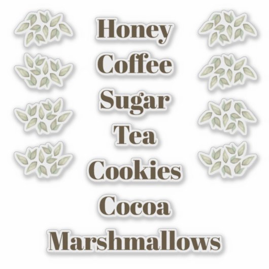 Hot Drink Bar Labels  (Vorderseite)