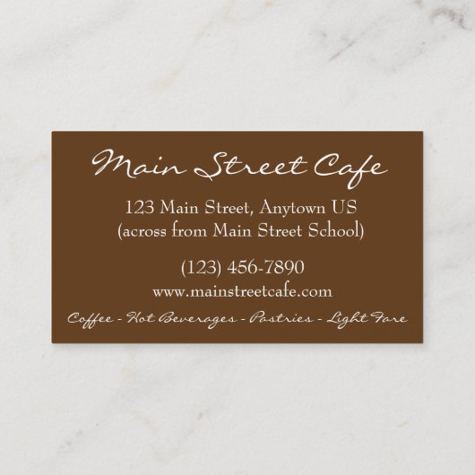 Hot Eggnog Cocoa Buttered Rum Coffee Shop Café Visitenkarte (Rückseite)