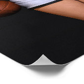 Hot Female Football Player Against Black Poster (Ecke)