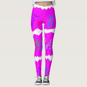 Hot fett glühender Lippenstift pink mit Buchstaben Leggings