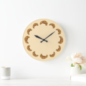 Hot Flaky Buttered Croissants French Pastry Bakery Große Wanduhr (Zuhause)