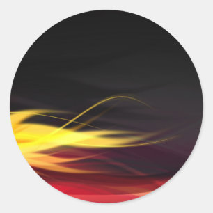 Hot Flames Runder Aufkleber