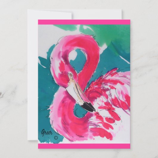 Hot Flamingo "Save the Date" Einladungen (Vorderseite)