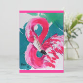 Hot Flamingo "Save the Date" Einladungen (Stehend Vorderseite)