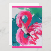 Hot Flamingo "Save the Date" Einladungen (Vorne/Hinten)