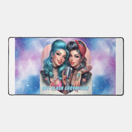 Hot Flash Chronicles Retro Large Gaming Mousepad Schreibtischunterlage (Vorderseite)