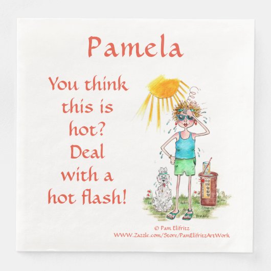 Hot-Flash-Klimafrau in Menopause Text Serviette (Vorderseite)