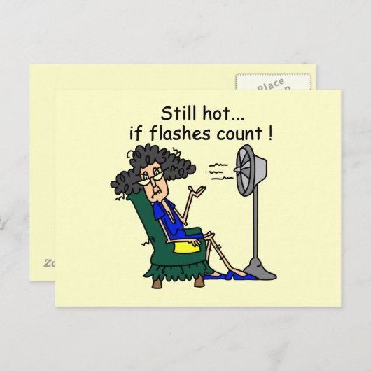 Hot-Flash-Spaß Postkarte (Vorne/Hinten)