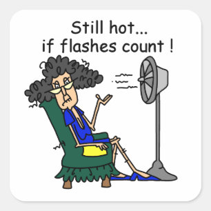 Hot-Flash-Spaß Quadratischer Aufkleber