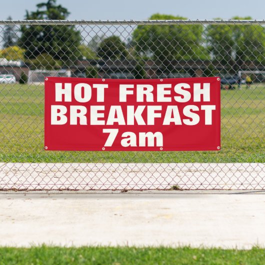 Hot Fresh Breakfast Red Custom Business Außenberei Banner (Insitu)
