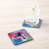 Hot Frog Surf Boho Psychedelic Untersetzer blau. (Rechte Seite)