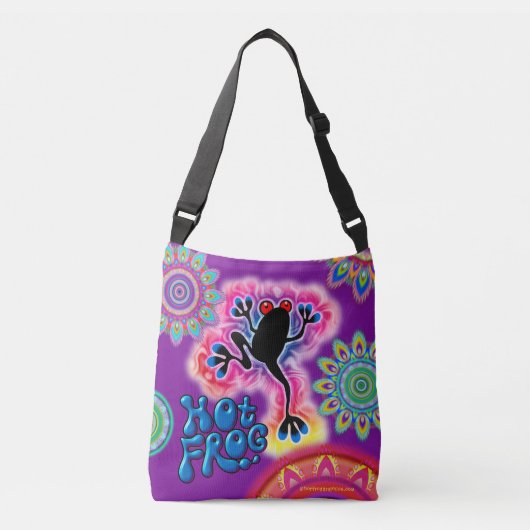 Hot Frog Surf Psychedelic Cross Body Tasche lila (Vorderseite)