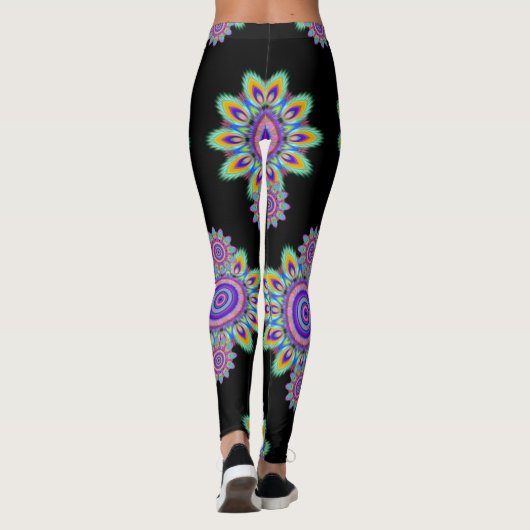 Hot Frog Surf psychedelisch BoHo Leggings schwarz. (Rückseite)