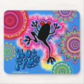 Hot Frog Surf psychedelische Maus matt blau Mousepad (Vorne)