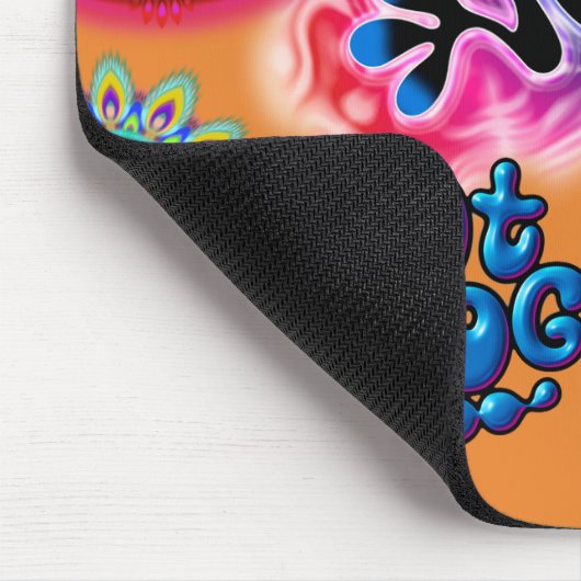 Hot Frog Surf psychedelische Maus matt gelb Mousepad (Ecke)
