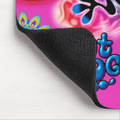 Hot Frog Surf psychedelische Maus matt pink. Mousepad (Ecke)