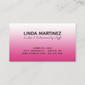 Hot Fuchsia Pink Gradient Logo Visitenkarte (Rückseite)