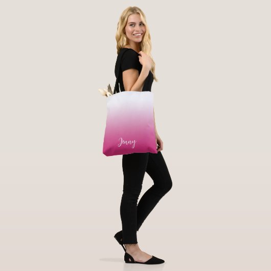 Hot Fuchsia Pink Gradient Personalisiert Tasche (Am Model)