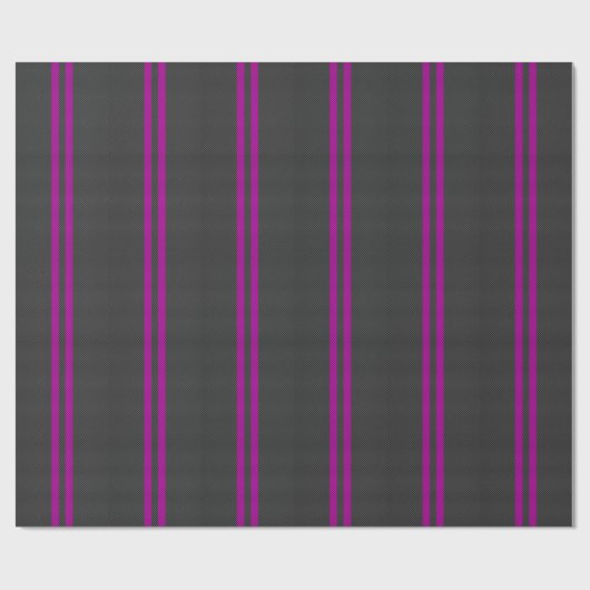 Hot Fuchsia Pink Racing Stripes Carbon Fibre Style Geschenkpapier (Flach)