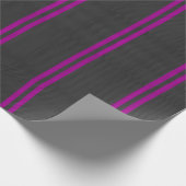 Hot Fuchsia Pink Racing Stripes Carbon Fibre Style Geschenkpapier (Ecke)