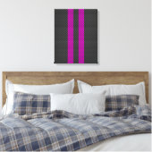 Hot Fuchsia Pink Racing Stripes Carbon Fibre Style Leinwanddruck (Insitu (Schlafzimmer))