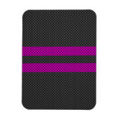 Hot Fuchsia Pink Racing Stripes Carbon Fibre Style Magnet (Vertikal)