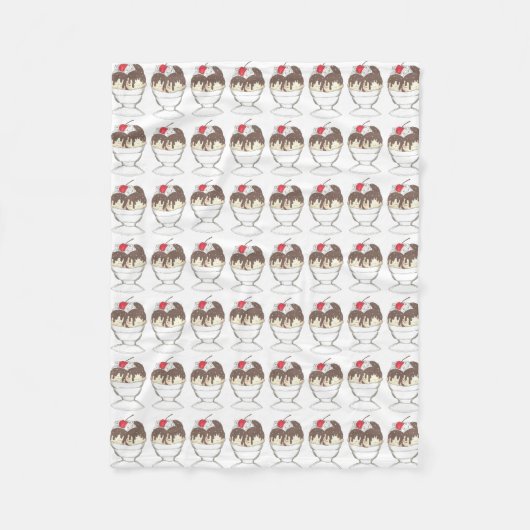 Hot Fudge Ice Cream Shoppe Sundae Feinschmecker Fleecedecke (Vorderseite)