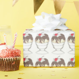 Hot Fudge Ice Cream Sundae Dessert Scoop Shop Geschenkpapier