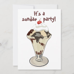 Hot Fudge Sonntags Einladung zum Eiscreme-Party
