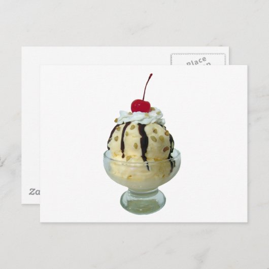 Hot Fudge Sundae Postkarte (Vorne/Hinten)