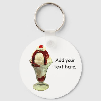 Hot Fudge Sundae Retro Eis Keychain Schlüsselanhänger