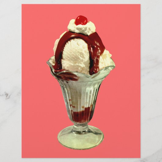 Hot Fudge Sundae Retro Ice Creme Flyer (Vorne)