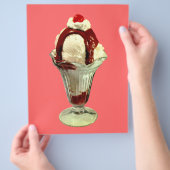 Hot Fudge Sundae Retro Ice Creme Flyer (Hand)