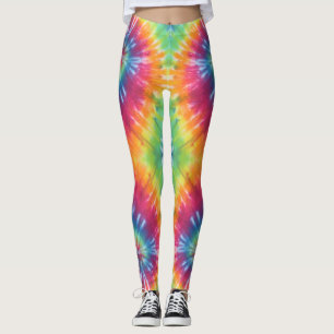 Hot Gefärbte Krawatte Regenbogen Swirke Leggings