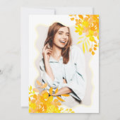 Hot gelb, gewellter Rahmen boho blumensüß 16 Einladung (Rückseite)