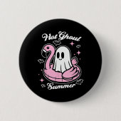 Hot Ghoul Summer Flamingo Ghost Summerween Button (Vorderseite)
