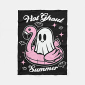 Hot Ghoul Summer Flamingo Ghost Summerween Fleecedecke (Vorderseite)
