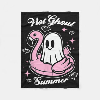 Hot Ghoul Summer Flamingo Ghost Summerween Fleecedecke